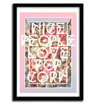 K.Olin Tribu - Affiche Nice People Love Pop Corn par Danny Ivan, Papier, Blanc, 25 x 35 x 1 cm