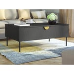 Vente-unique Table basse avec 1 porte - Noir et doré - NATANIEL