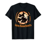 Flying Witches of Salem MA Lit Jack O Lantern on Halloween T-Shirt