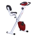 HOMCOM Magnetic Resistance Exercise Bike Foldable LCD Adjustable Seat Red