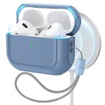 ESR Coque pour Airpods Pro 2/1 avec HaloLock, Compatible avec AirPods Pro 2023/2022/2019 (Câble USB-C/Lightning), Compatible MagSafe, Protection Hybride Contre Les Chutes, Bleu foncé