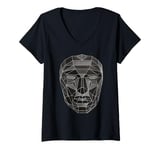 Womens Squid Game Front Man Geometric Mask Art V-Neck T-Shirt