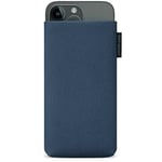 Adore June Protection Sleeve Classic Recycled Blue compatible with iPhone 14-15 Plus/iPhone 14-15 Pro Max, Modern Sustainable R-PES Fabric. Manufactured in Europe