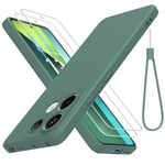 THIYUFUNS Coque pour Xiaomi Redmi Note 13 Pro 5G avec 2 Verre trempé,Coque Redmi Note 13 Pro 5G Silicone Liquide Microfibre Anti-Rayures Étui de Protection Redmi Note 13 Pro 5G (6.67") - Vert foncé