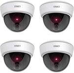 Caméra factice avec Objectif Vidéosurveillance Sécurité des Marchandises Caméra de Surveillance factice avec lumière LED Rouge pour Mur Plafond 4 Set avec Papier perforé 4pcs..[G2374]