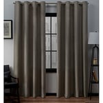 Exclusive Home Curtains Exclusif Maison Rideaux Loha en Lin Grommet Top fenêtre Panneau de Rideau Paire, Polyester, Café, 96" Length