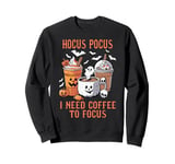 Halloween Coffee Lover Hocus Pocus I Need Coffee To Focus Sweatshirt