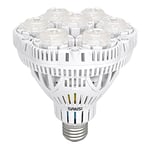 SANSI Ampoule Horticole LED E27 36W pour Plantes d'Intérieur, Lampe de Culture Plante à Spectre Complet pour Germination Croissance Floraison Fruit (PPF 65 μmol/s, Couvrage Vég 2x4 sq ft)