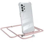 For Samsung Galaxy A23 Phone Case with Lanyard Chain Light Pink