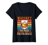 Womens Whiskey The Magic Brown Water For Fun People V-Neck T-Shirt