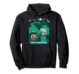 Minecraft Steve And Skeleton Watch Your Back Poster Pullover Hoodie