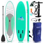 SereneLife Inflatable Stand Up Paddle Board, SUP Board- Paddleboards for Adults & Youth, Paddle Board Accessories,15.25 cm Thick Standup Paddleboarding, Non-Slip Deck, Wide Stance, Surf Control