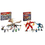 LEGO Ninjago Egalt Le Maître Dragon, Jouet Ninja avec 5 Minifigurines Ninja Dont Personnages Lloyd & Ninjago Le Robot Élémentaire du Feu de Kai, Jouet Ninja pour Enfants avec Figurine Rouge