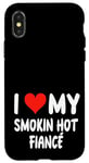 Coque pour iPhone X/XS I Love My Smoking Hot Fiance – Cœur – Engagement engagé