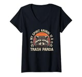 Womens Funny Racoon - My Spirit Animal Is A Trash Panda V-Neck T-Shirt