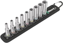 Wera 05004525001, Støpselsett, 1/4", Metrisk, 9 Hoder, 5,5.5,6,7,8,10,11,12,13 Mm, 5 Cm