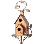 Maison D'Oiseau de Jardin avec Poteau Mangeoires D'Oiseaux en MéTal Piquets Maisons pour Cour ArrièRe Patio Style ExtéRieur c