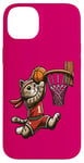 Coque pour iPhone 14 Plus Belle idée cadeau design drôle chat qui fait du basketball