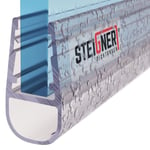 STEIGNER 50cm Joint d'étanchéité droit en PVC pour Paroi en Verre de Douche ou Baignoire, vitre 6/7/8mm, Anti-Fuites d'Eau, UK07