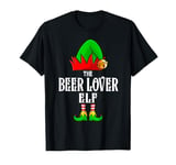 Beer Drinking Elf Matching Family Group Christmas Party PJs T-Shirt