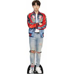 Star Cutouts - Figurine en carton bts Jeon Jungkook (Jungkook) blazer rouge (kpop) -Haut 178cm