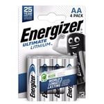 Pack of 4 Energizer Ultimate AA Lithium Batteries (E301535300)