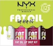 NYX Professional Makeup Fat Oil Lip Drip, Lot de 4