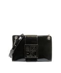 ARMANI EXCHANGE BUCKLE LOGO Small shiny shoulder bag