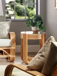 Desser Pretzel Rattan Side Table, Natural