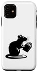 Coque pour iPhone 11 Drôle lecteur de livre rat souris hamster livre cadeau homme femme