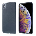 Apple iPhone Xs Max silikooni muovinen vedenkestävä kimalteleva hybriidi suojakuori - Harmaa Hopea/Harmaa