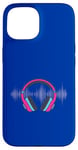 Coque pour iPhone 15 Casque pour artistes, DJ, contrôle audio LED clignotant