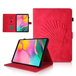 LSPCASA Coque Galaxy Tab A pour Samsung Galaxy Tab A 10.1 (2019) SM-T510/T515 Cas De Stand De Folio De Pli Anti-Chute Coque Tablette Samsung Tab A 10.1 Rouge