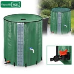 Cuve de récupération d'eau de pluie en PVC 750L - YRHOME - Tonne à eau pliable avec échelle et robinet vert