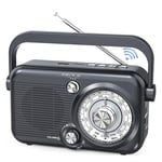 Portable Bluetooth AM FM Radio,1200mAh Battery Powered Radio Loud Speaker1342