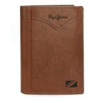 Pepe Jeans Jacket Portefeuille Vertical avec Porte-Monnaie Marron 8,5 x 11,5 x 1 cm Cuir by Joumma Bags, Marron, Talla única, Portefeuille Vertical avec Porte-Monnaie