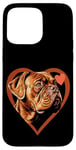 Coque pour iPhone 15 Pro Max Saint-Valentin Dogue de Bordeaux