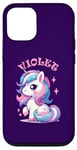 Coque pour iPhone 12/12 Pro Motif licorne violet pour fille