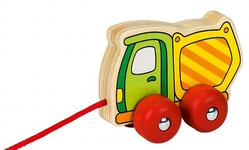 GOKI - 54908 - JOUET EN BOIS - VEHICULE A TIRER - CAMION DE POUBELLE