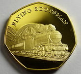 THE COMMEMORATIVE COIN COMPANY LTD THE FLYING SCOTSMAN Steam Engine 24ct Gold Commemorative Coin Albums/50p Collectors, STEAM & STEEL SERIES Iconic Railway Locomotives