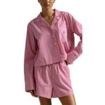 Polo Ralph Lauren Pyjama Set Rosa randig bomull Large Dam