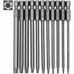 Dpzo - Jeu de 11 embouts longs Torx pour tournevis et visseuse électrique - Embouts magnétiques - Tige hexagonale de 1/4' - Tailles T6 à T40