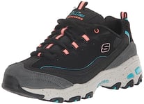 Skechers Women's D'Lites Sneaker, Black/Multi, 9