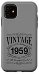 Coque pour iPhone 11 Anniversaire 65 Vintage Original Parts 1959 Née