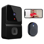 Video Door Bells  WiFi Video Doorbell with Camera Black Plastic L9X36615