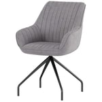 Fåtölj Swivel Lounge Stol med armstöd Velvet Look Swivel Stol med metallben för sovrum Vardagsrum Mörkgrå