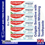 Colgate Sensitive with Sensifoam Whitening Toothpaste 75ml (6 pack)