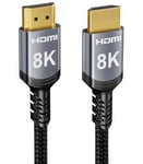 Sniokco 8K Câble HDMI 2.1 48Gbps 20M, Haute Vitesse HDMI® Cable 0.01ms 4K 240Hz 165Hz 120Hz 8K 60Hz eARC Netflix HDCP 2.3 2.2 DTS:X HDR10+ Soundbar TV Moniteur Projecteur Roku Sky-Q PS5 X-box Blu-ray