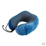 Oreiller De Voyage en Mousse À Mémoire De Forme en U avec Appui Nuque Souple pour Repose Tête, Coussin De Rebond, Train De Conduite, Oreiller pour Le Cou Bleu