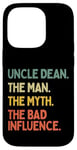 Coque pour iPhone 14 Pro Uncle Dean Citation humoristique The Man The Myth The Bad Influence